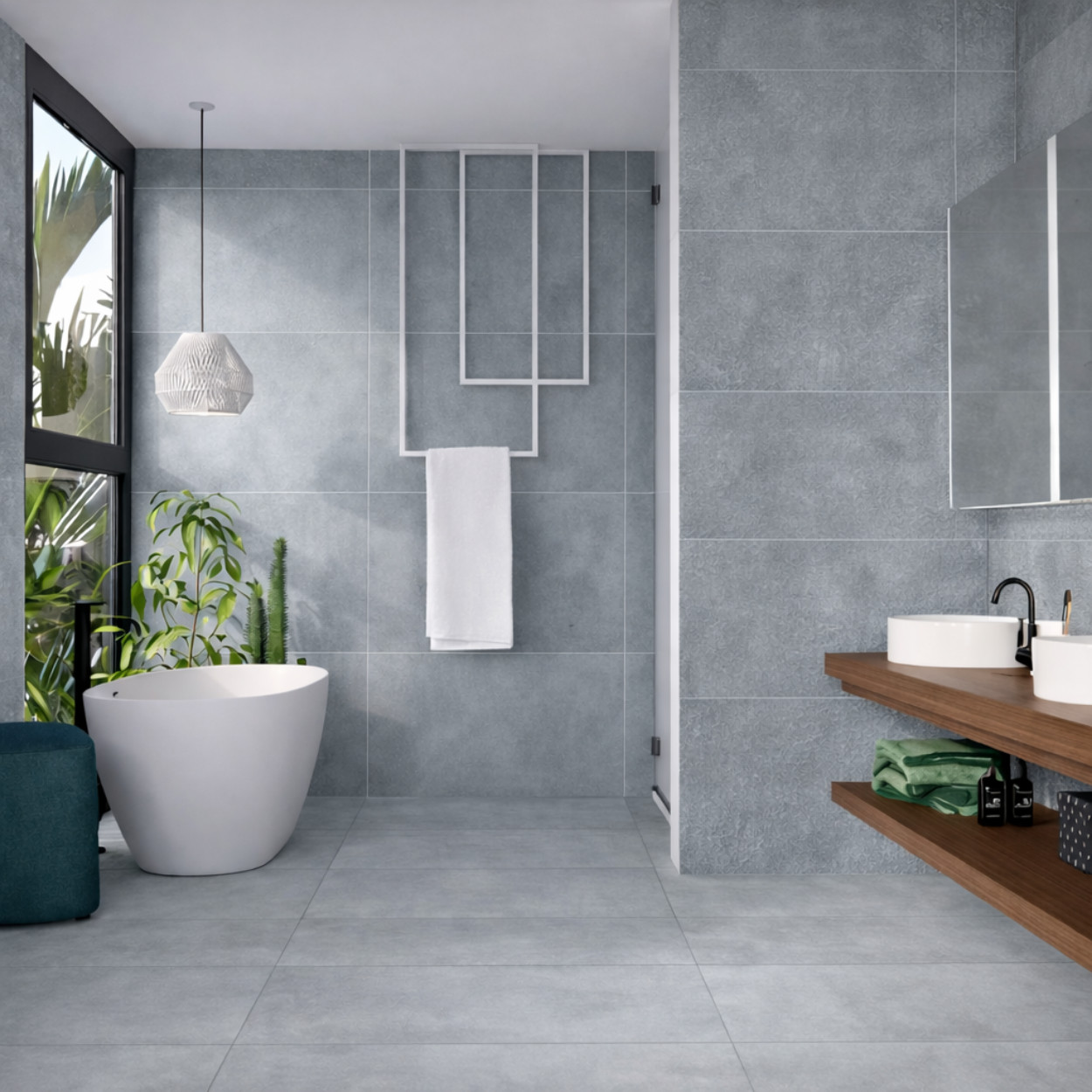 Prissmacer Ceramica Beton Cire Bercy Blu 60x120cm